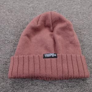 Volcom Hat Beanie Fitted Mens One Size Pink True To This Knit Cuffed Winter